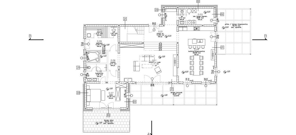 Esclusiva villa rustica con piscina e vista mare