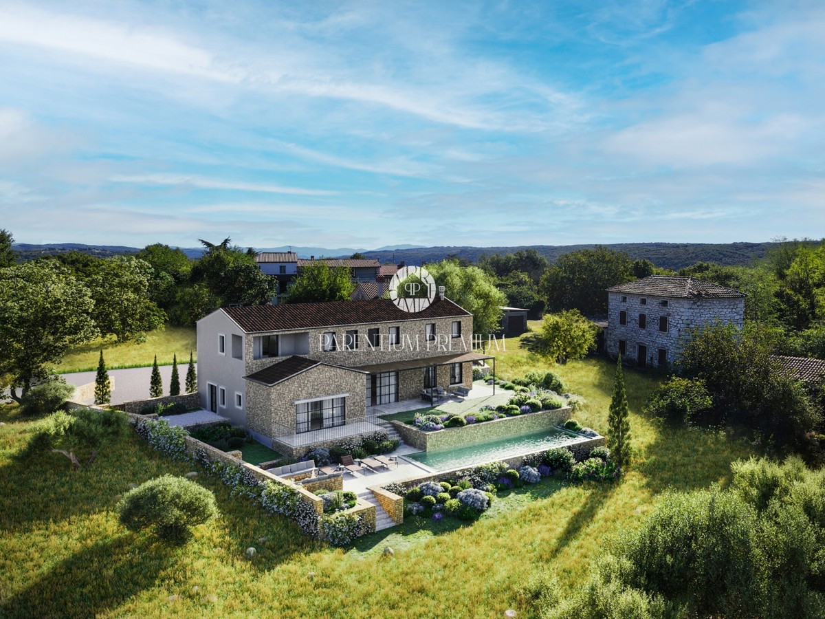 Esclusiva villa rustica con piscina e vista mare