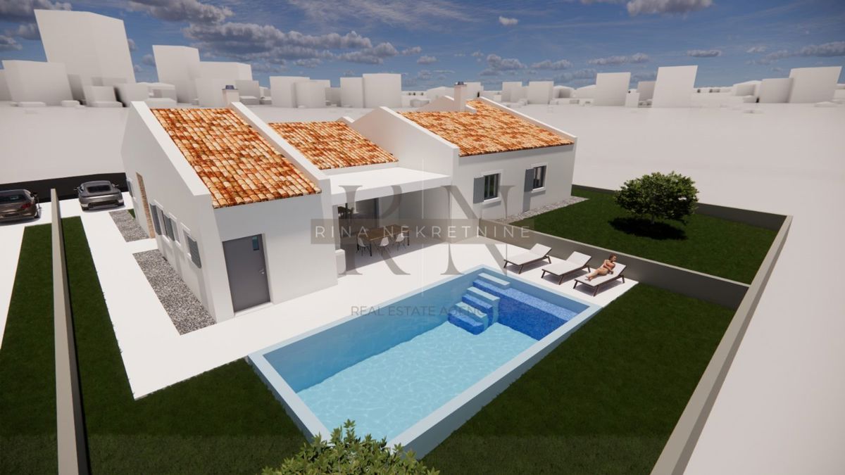 ISTRIA – POREČ - KAŠTELIR, NUOVA COSTRUZIONE: CASA, GIARDINO, PISCINA