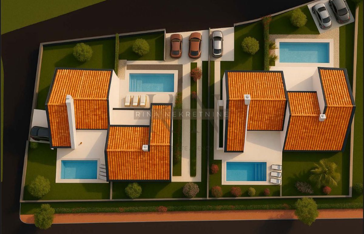 ISTRIA – POREČ - KAŠTELIR, NUOVA COSTRUZIONE: CASA, GIARDINO, PISCINA