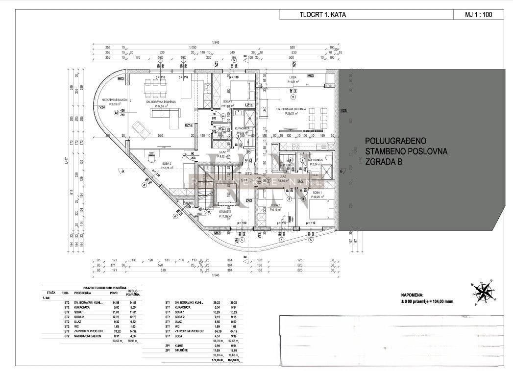 Poreč, appartamento 2 camere 78,98 m², 1° piano, vista mare