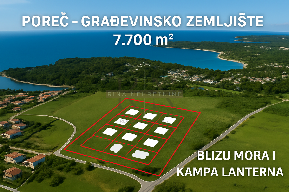 Poreč – terreno edificabile 7.700 m², vicino al mare e al Camping