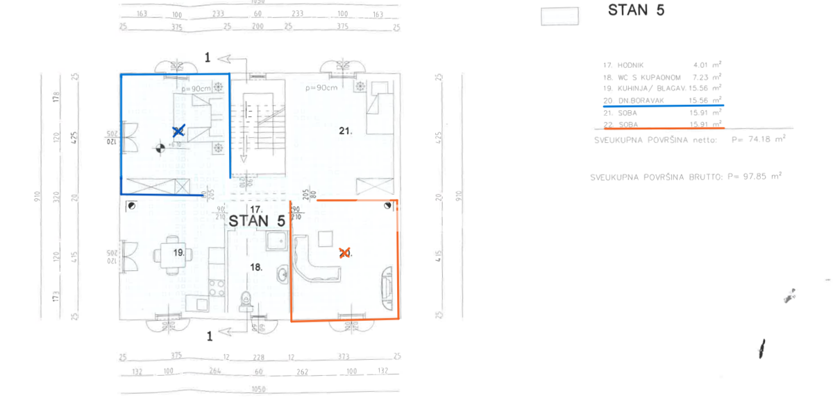 Appartamento con grande terrazza e locale commerciale - Putini - 75m2 + 25m2 + (25m2)