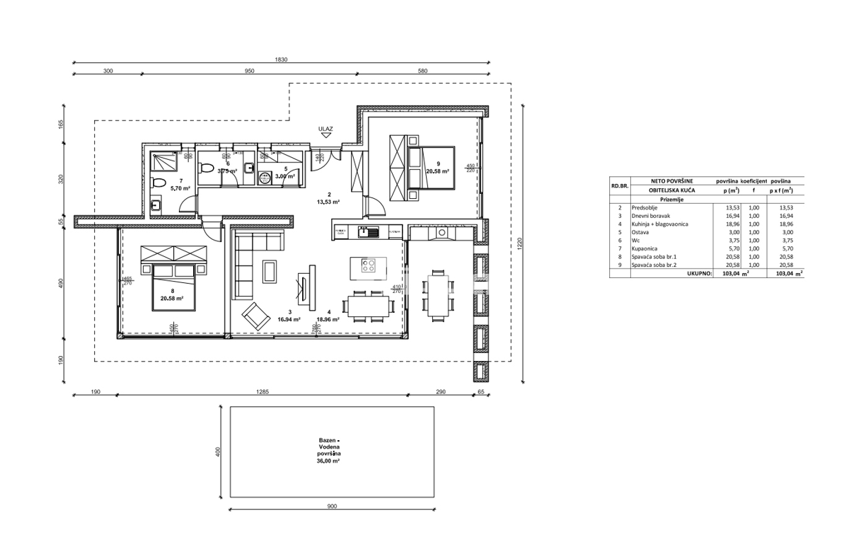 Terreno edificabile con permesso di costruzione - Zminj - 1000m2