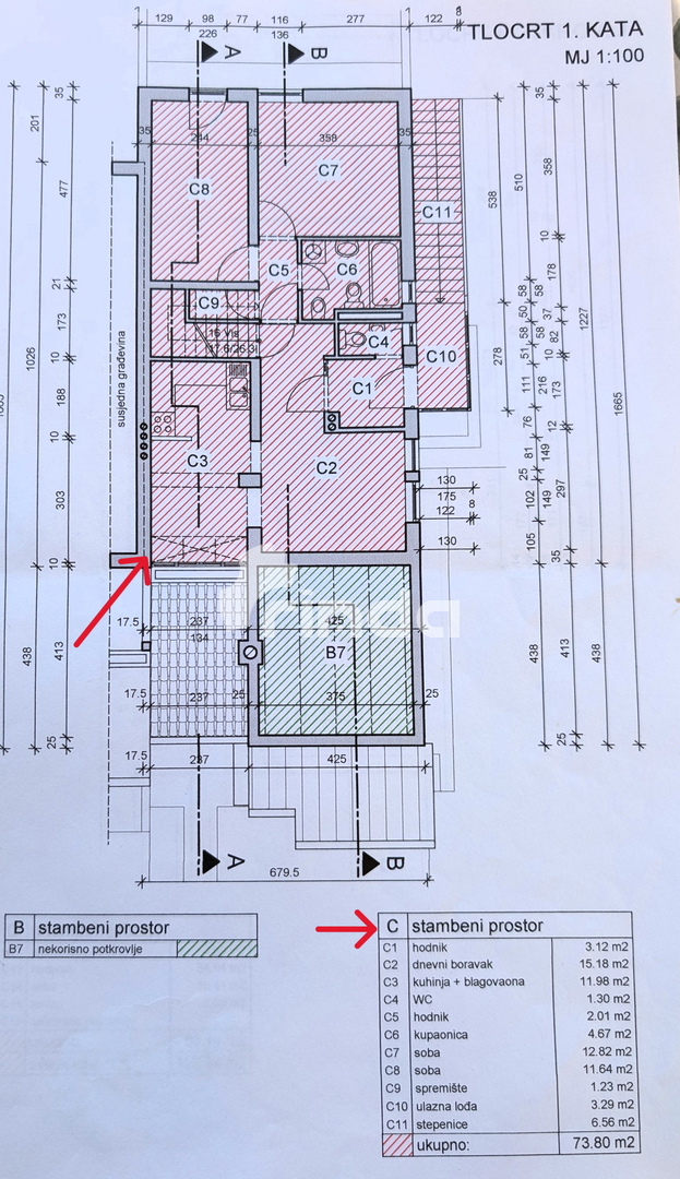 Appartamento su due livelli in zona tranquilla nella zona più ampia del centro di Rovigno - 127 m2