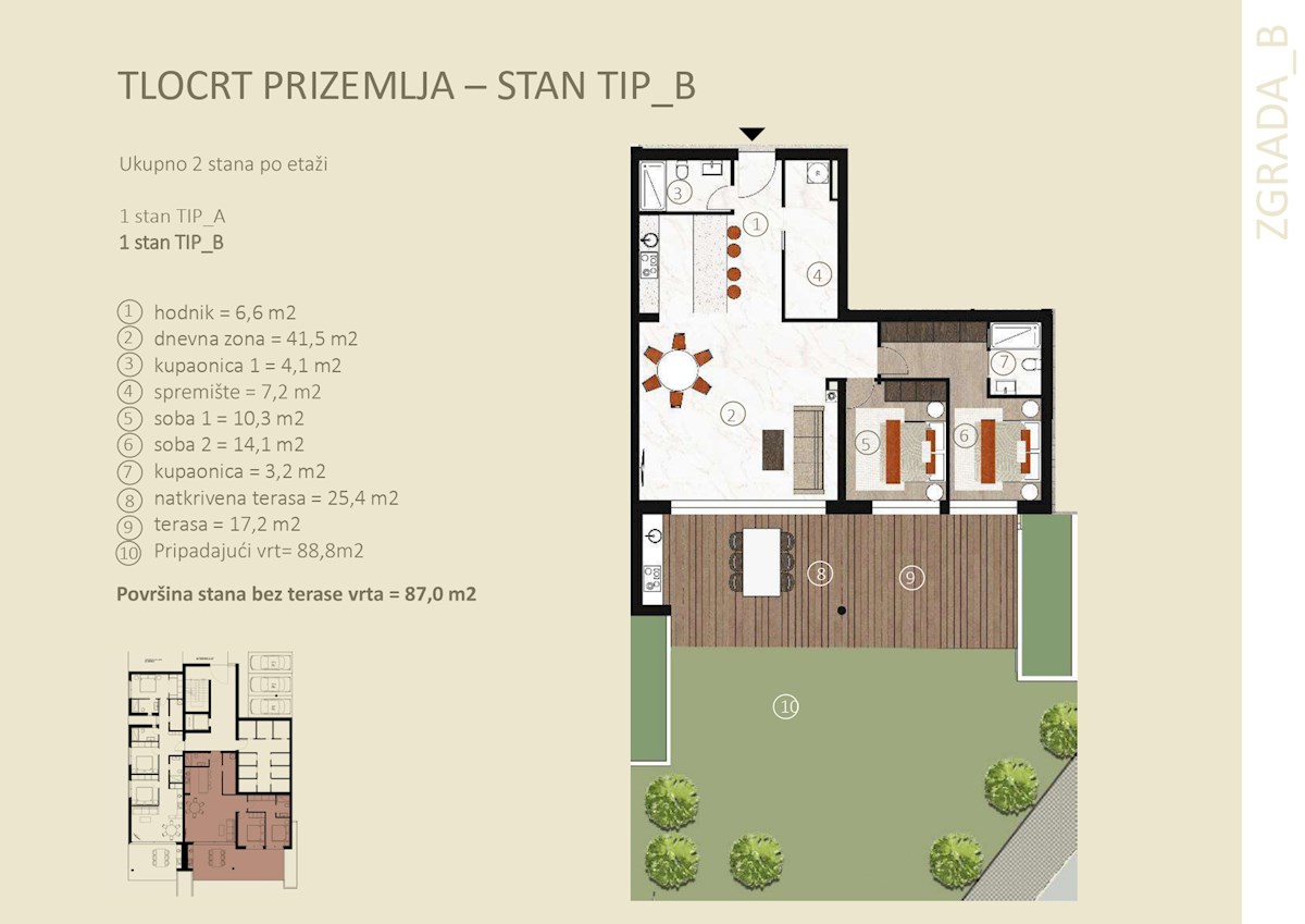 Cittanova, appartamento moderno con 2 camere da letto 