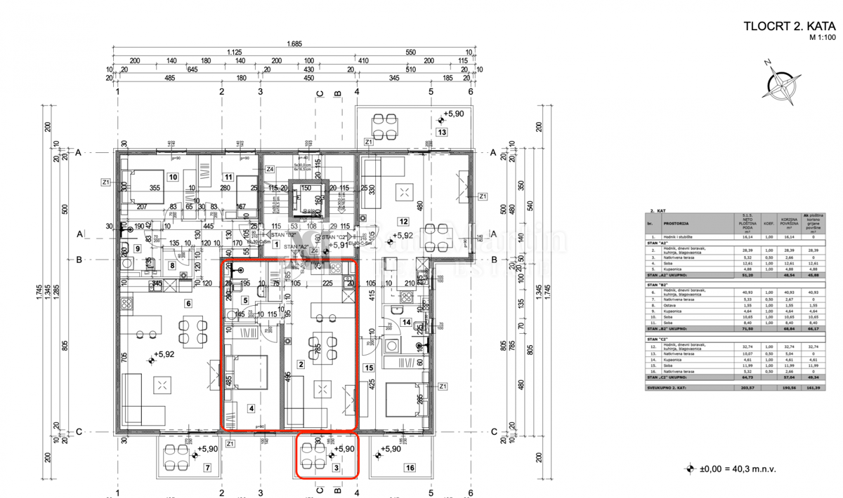 Parenzo, edificio nuovo e moderno, appartamento al secondo piano.