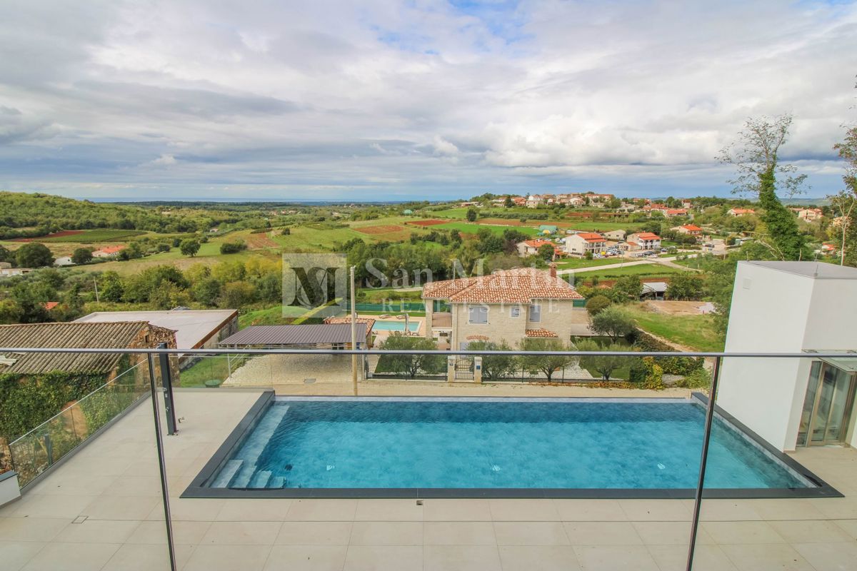 Poreč, dintorni, villa di lusso unica con vista panoramica sul mare