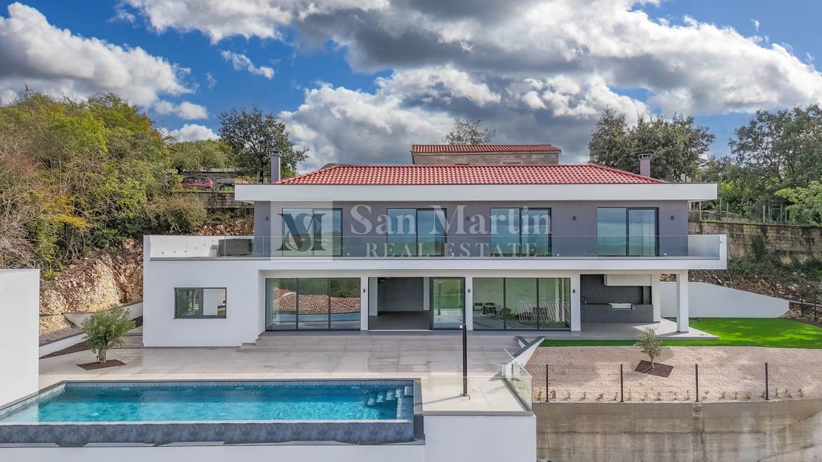 Poreč, dintorni, villa di lusso unica con vista panoramica sul mare