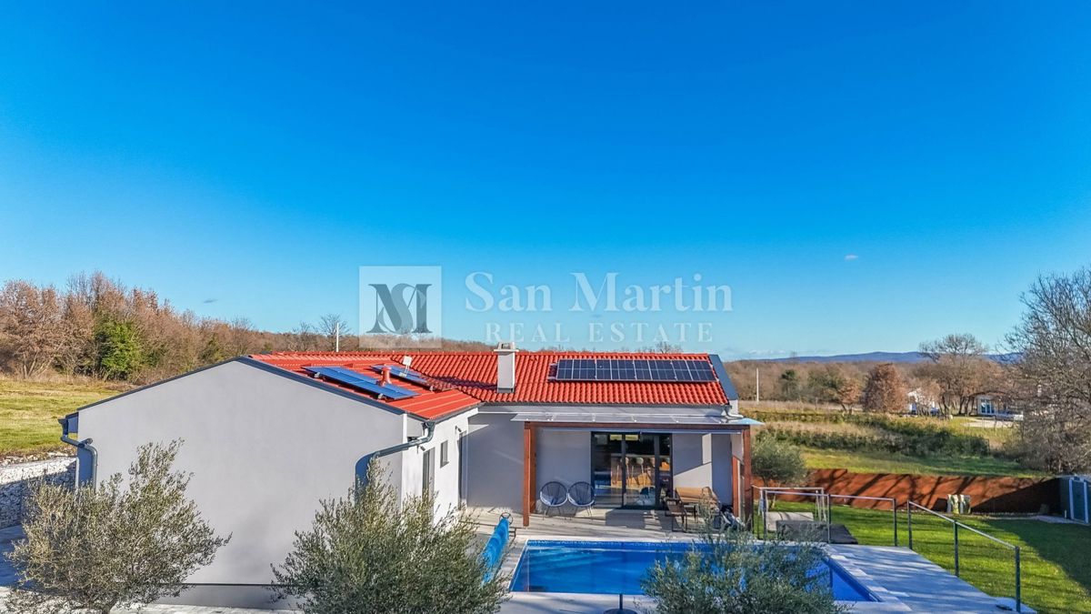 Istria, Barbana - bella casa a un piano con piscina riscaldata e sauna