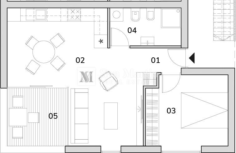 Cittanova, dintorni - Moderno appartamento a 300 m dal mare con terrazza sul tetto