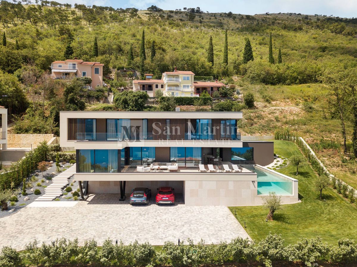 Labin, dintorni - casa lussuosa con una vista spettacolare