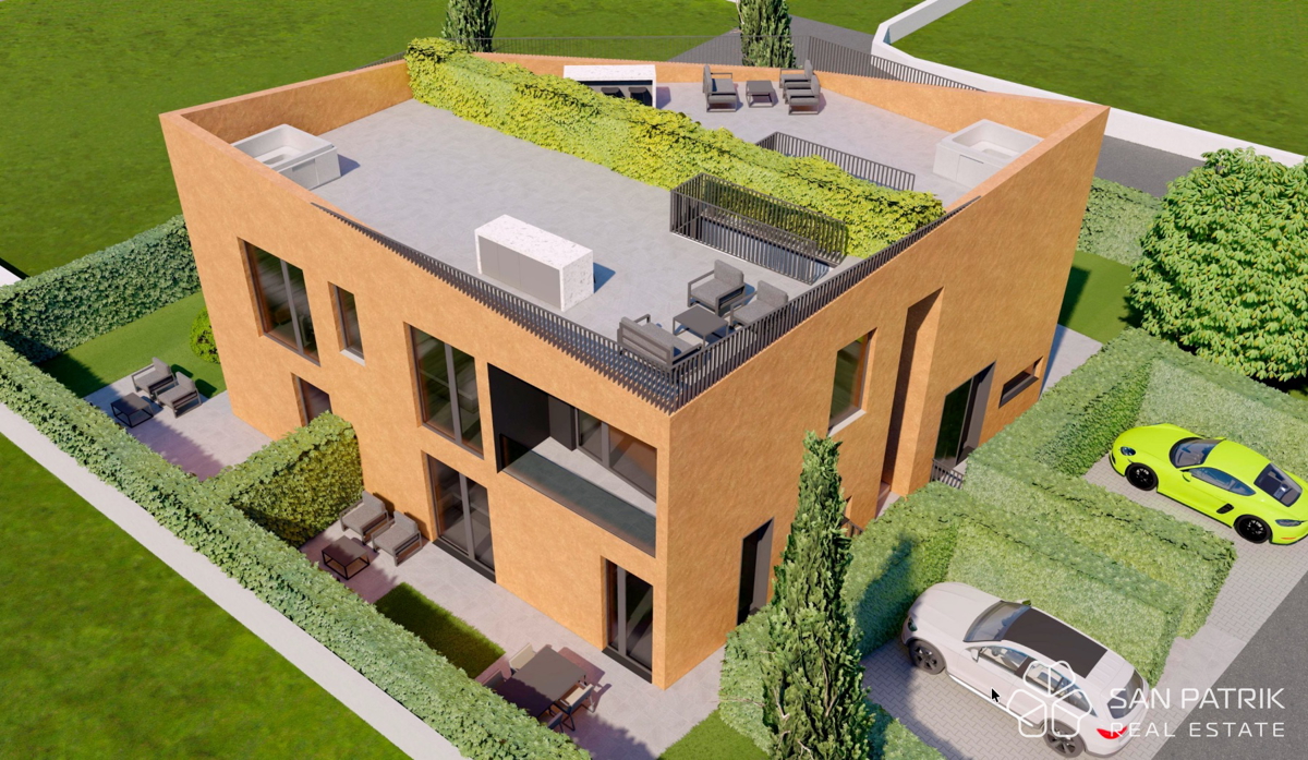 Appartamento (92 m²) vicino a Poreč con terrazza sul tetto, ambiente tranquillo, nuova costruzione