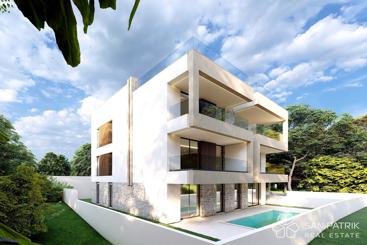 Kožino - Zadar: appartamento moderno (86m2), a 250m dal mare, piscina