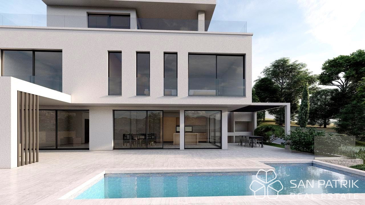 Villa moderna con vista mare sull'isola di Brač