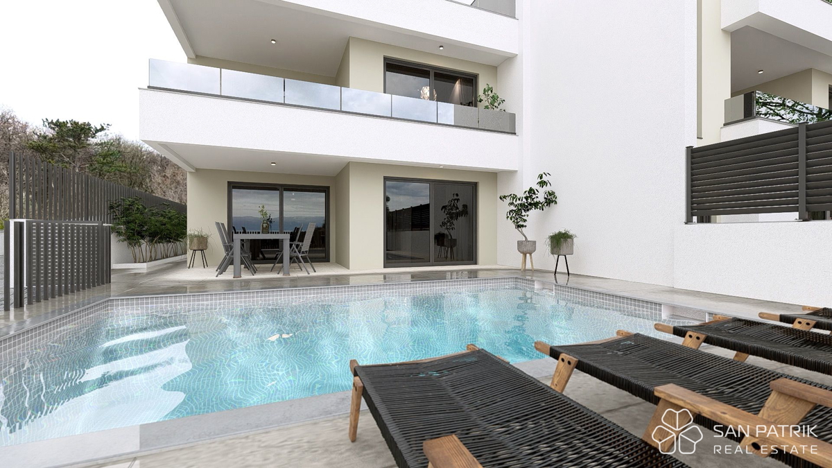 Elegante appartamento con piscina e vista mare – Vrbnik, isola di Krk