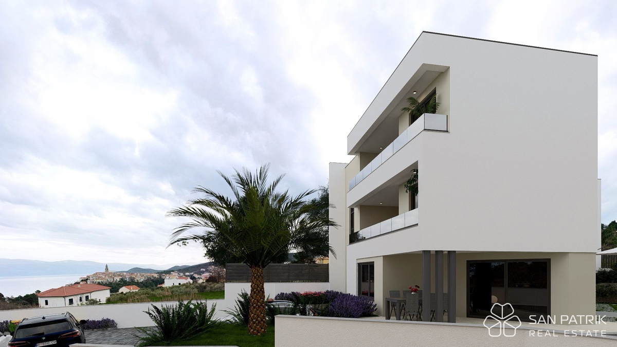 Elegante appartamento con piscina e vista mare – Vrbnik, isola di Krk