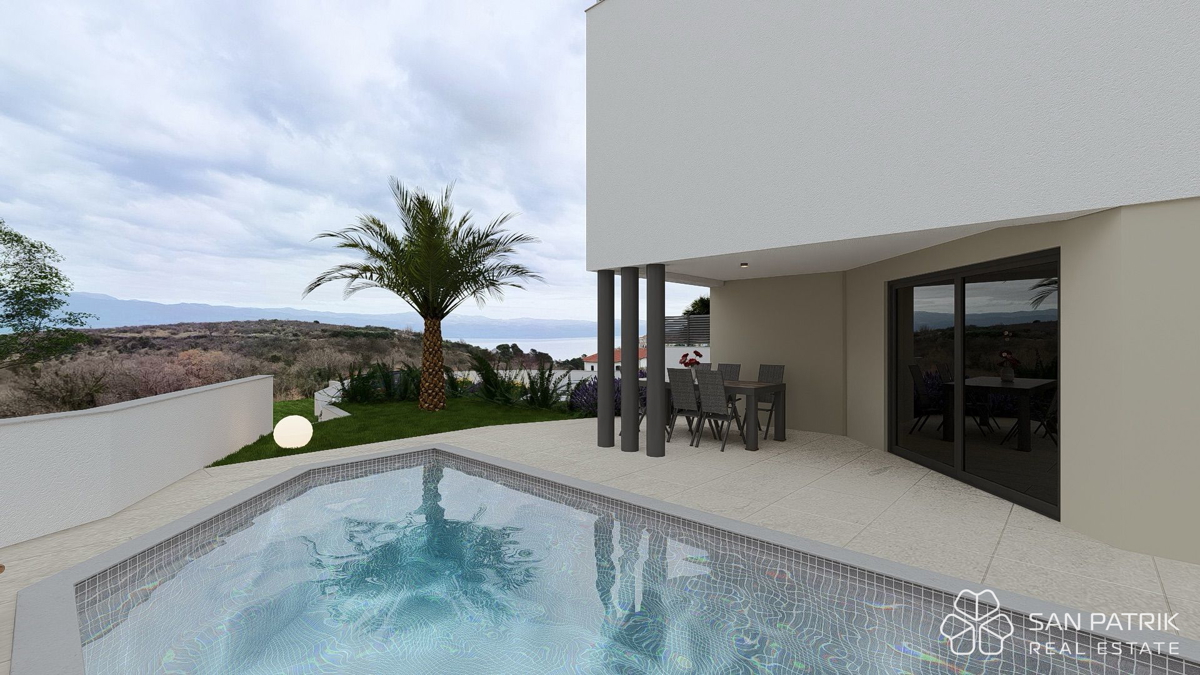 Elegante appartamento con piscina e vista mare – Vrbnik, isola di Krk