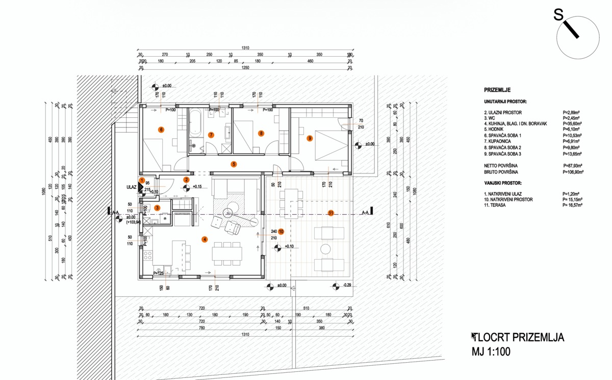 Moderna casa a piano terra (142 m2) con ampio cortile, a 5 minuti da Šibenik