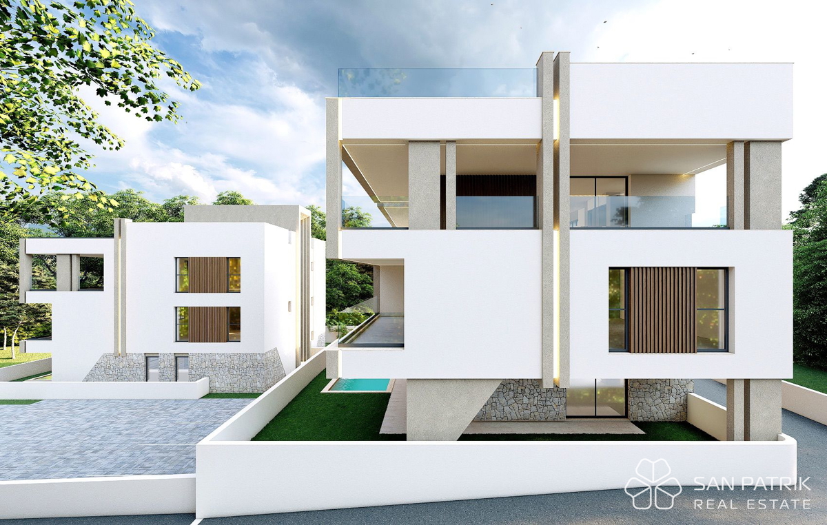 Appartamento moderno (156m2), a 250m dal mare con piscina a Kožino