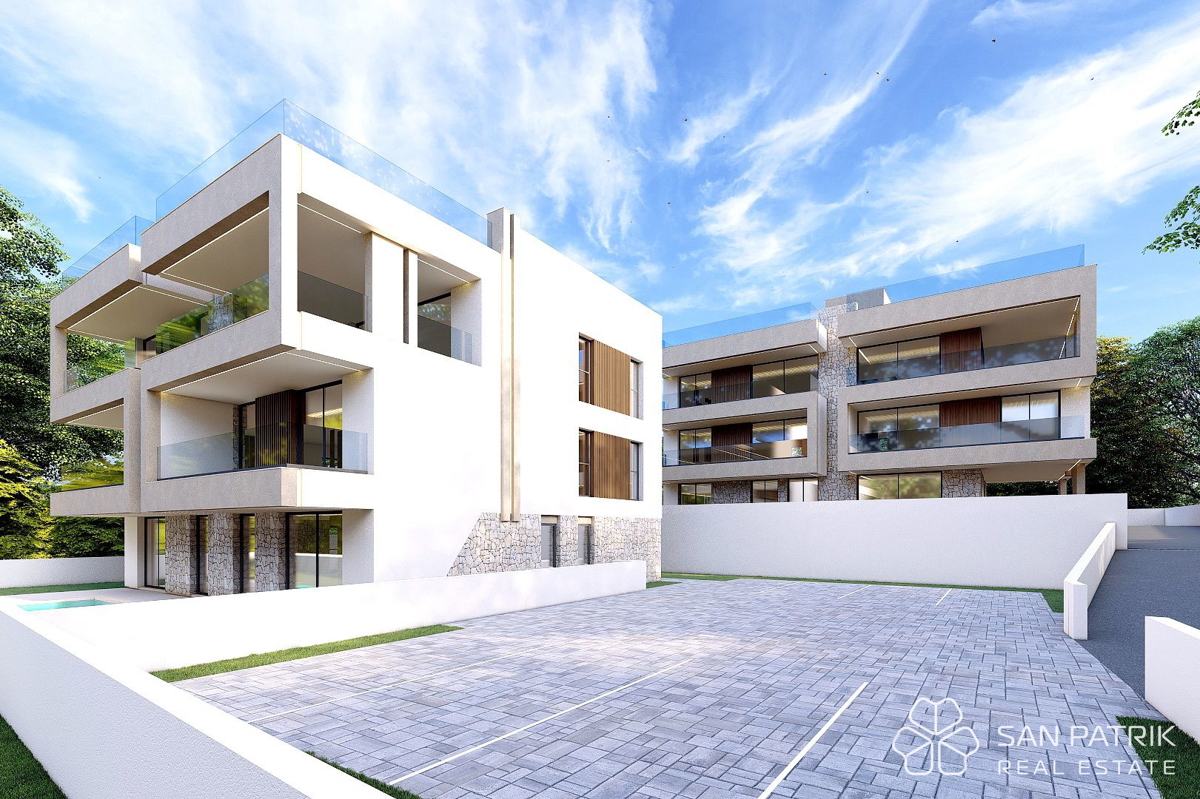 Appartamento moderno (156m2), a 250m dal mare con piscina a Kožino