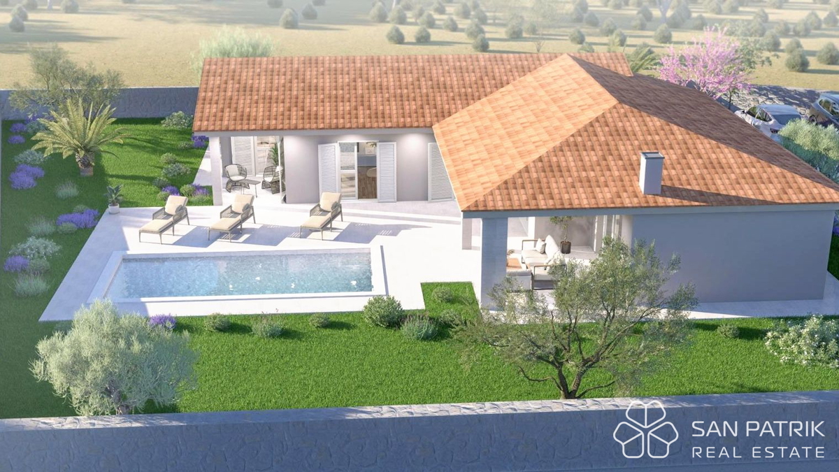 Moderna casa a piano terra (130 m2) in una posizione tranquilla vicino a Labin