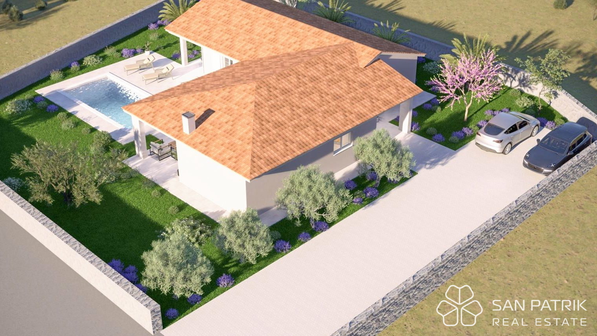 Moderna casa a piano terra (130 m2) in una posizione tranquilla vicino a Labin