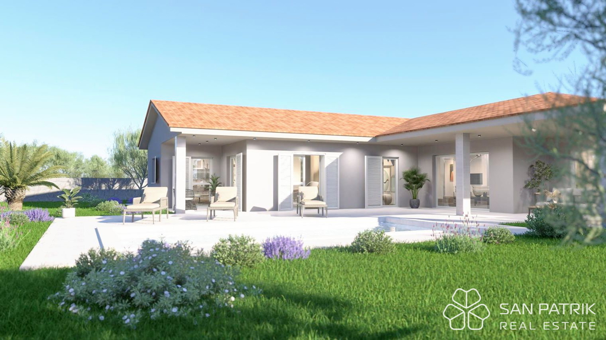 Moderna casa a piano terra (130 m2) in una posizione tranquilla vicino a Labin