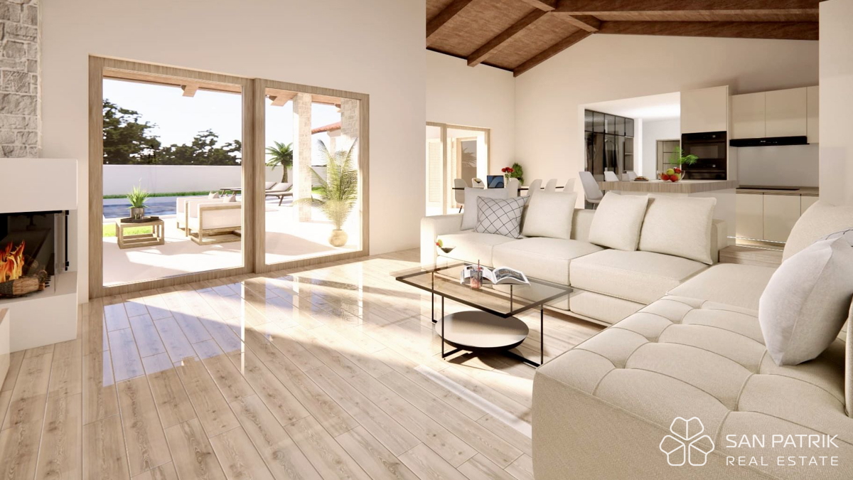 Moderna casa a piano terra (130 m2) in una posizione tranquilla vicino a Labin