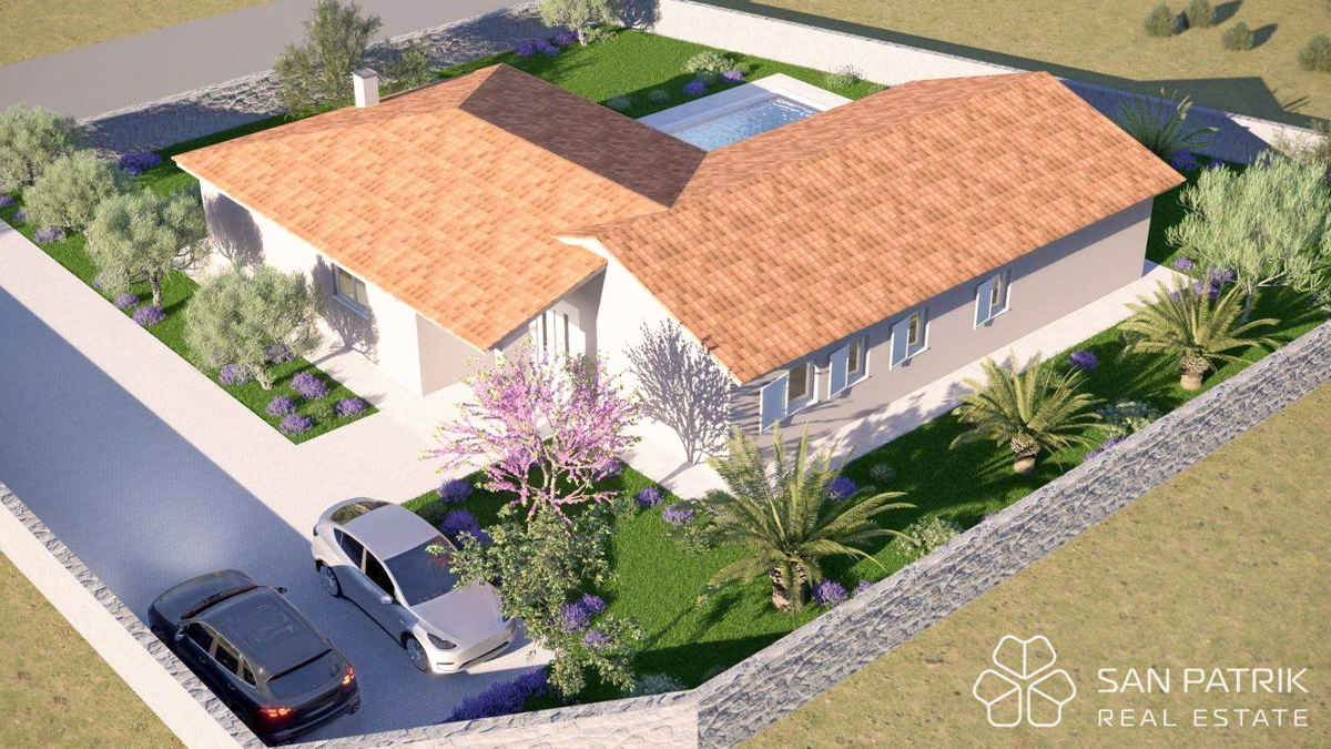 Moderna casa a piano terra (130 m2) in una posizione tranquilla vicino a Labin