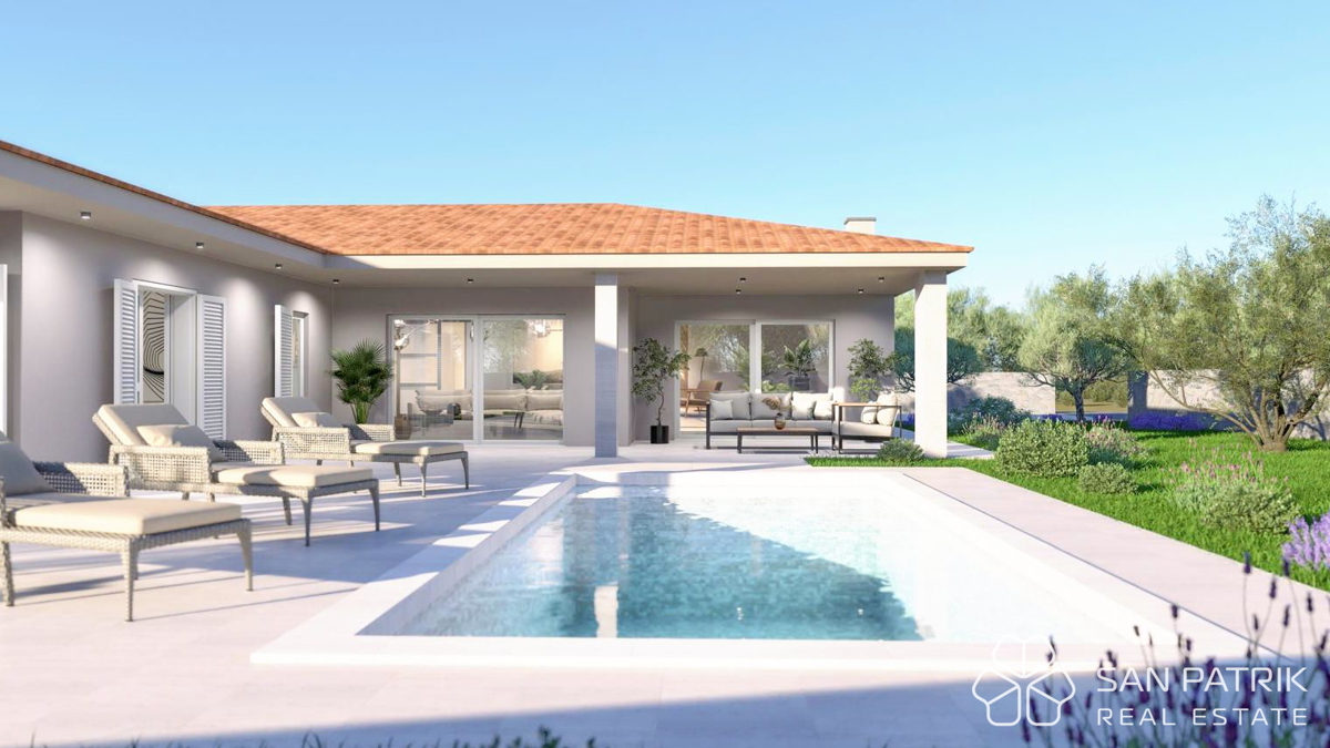 Moderna casa a piano terra (130 m2) in una posizione tranquilla vicino a Labin