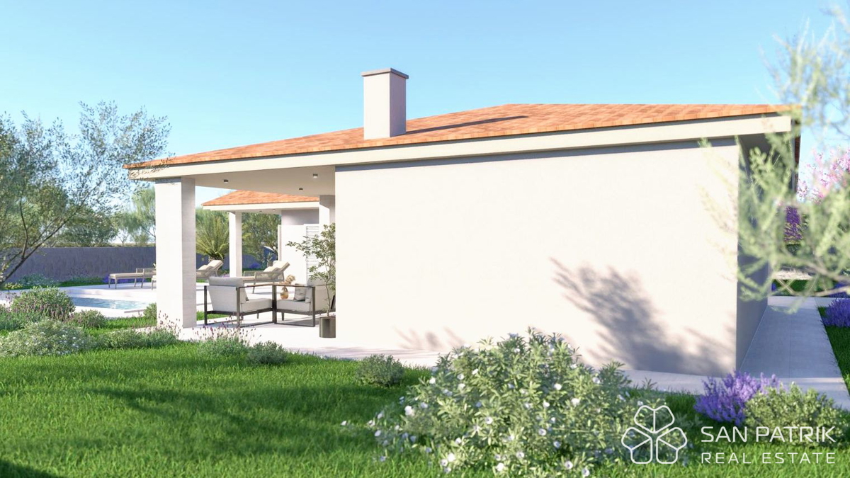 Moderna casa a piano terra (130 m2) in una posizione tranquilla vicino a Labin