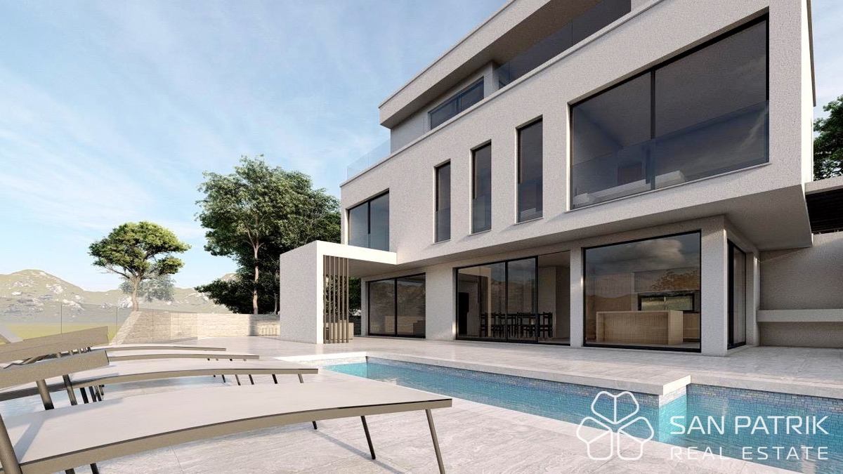 Villa moderna con vista mare con piscina a Brač - 300 m dal mare