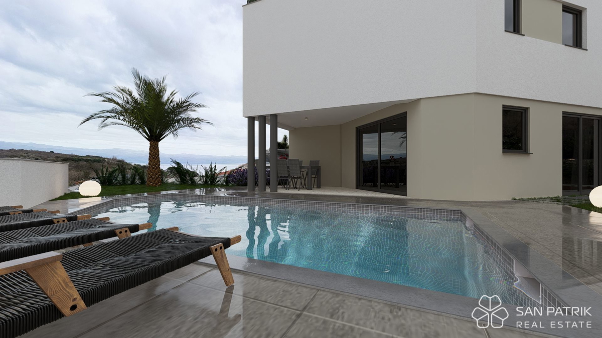 Elegante appartamento con piscina e vista mare – Vrbnik, isola di Krk