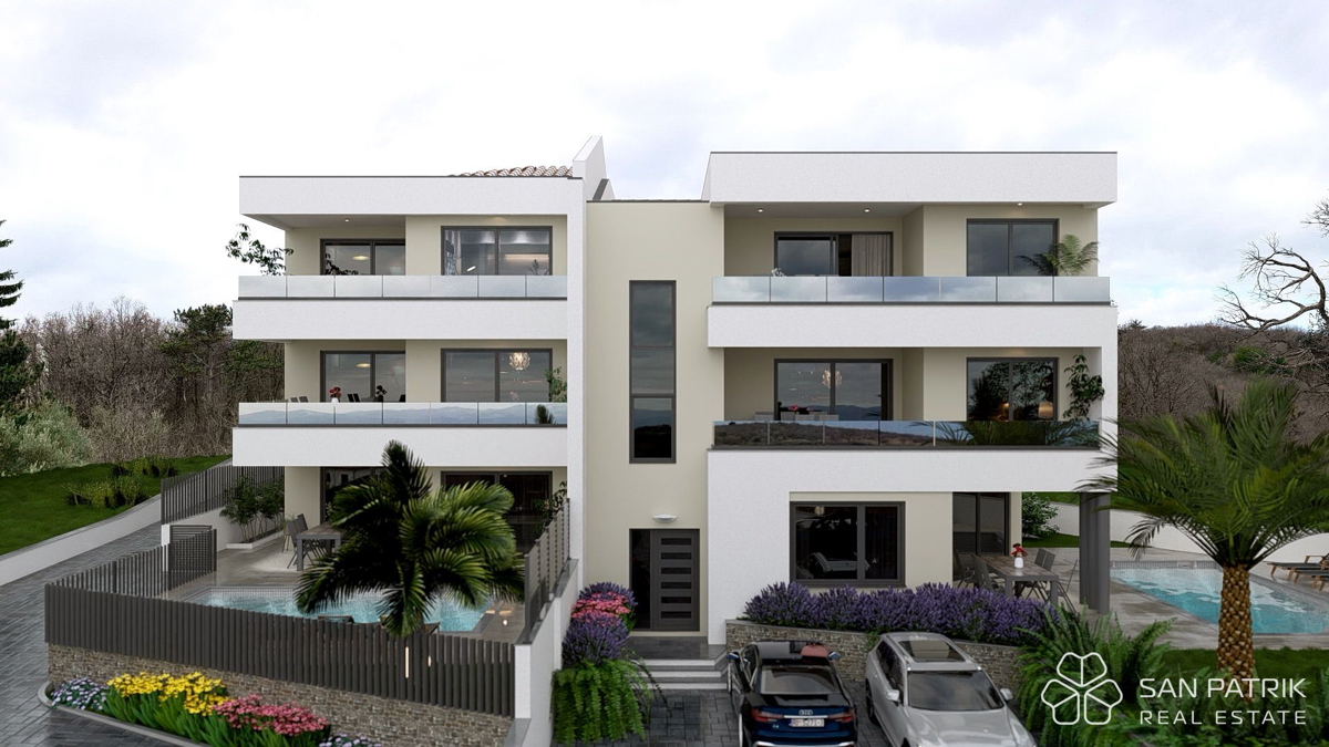 Elegante appartamento con piscina e vista mare – Vrbnik, isola di Krk