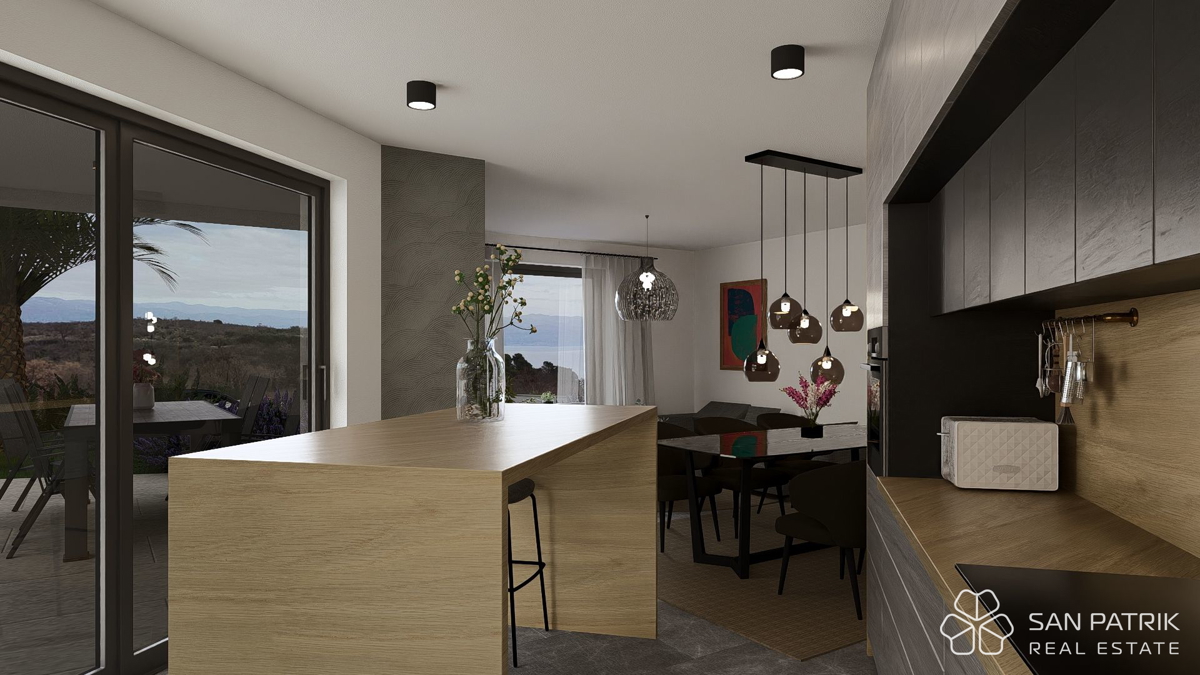 Elegante appartamento con piscina e vista mare – Vrbnik, isola di Krk