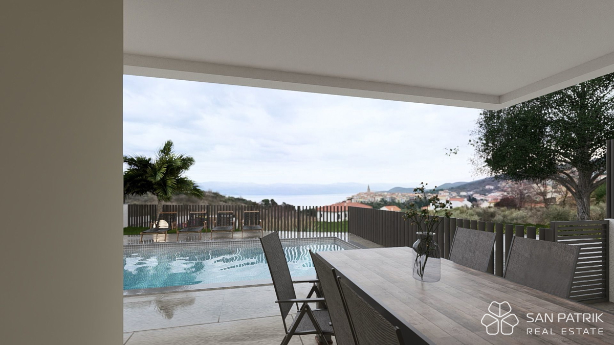 Elegante appartamento con piscina e vista mare – Vrbnik, isola di Krk