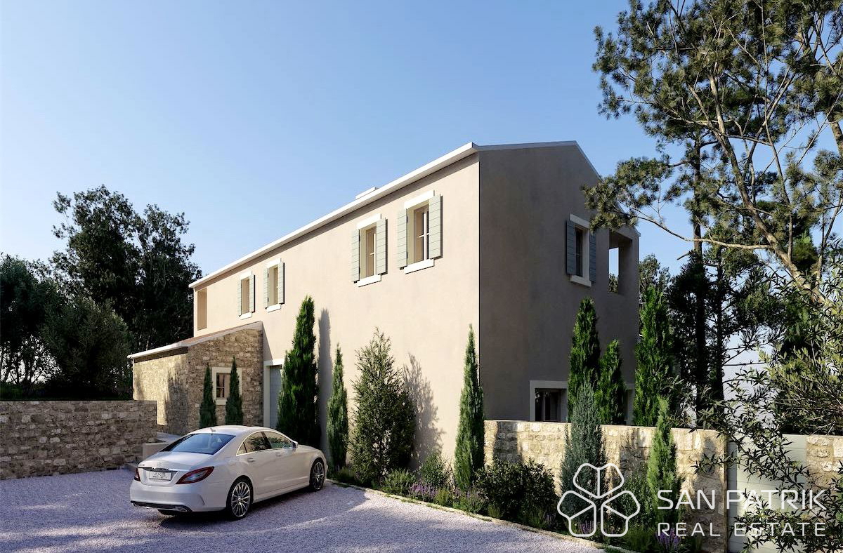 Villa di lusso in pietra (270 m2) nel cuore dell'Istria, vista mare e piscina