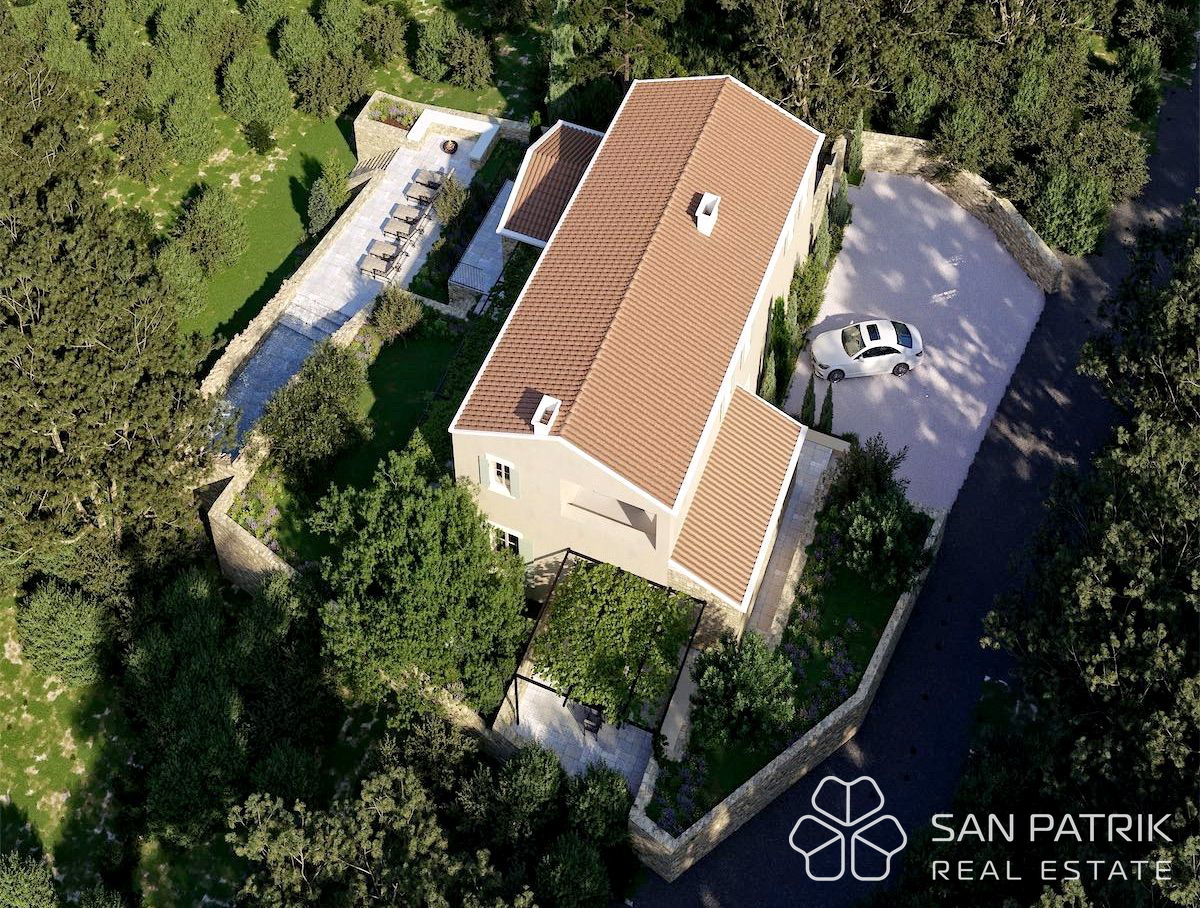 Villa di lusso in pietra (270 m2) nel cuore dell'Istria, vista mare e piscina