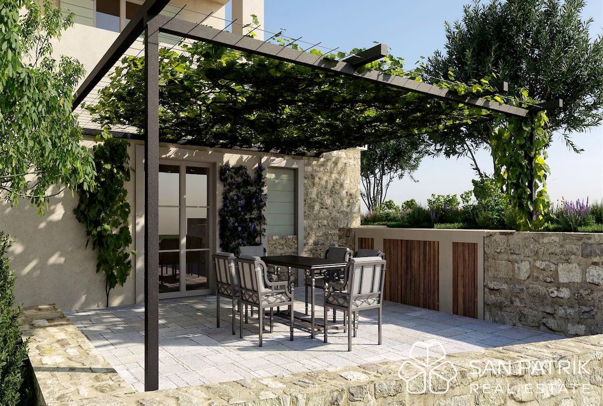 Villa di lusso in pietra (270 m2) nel cuore dell'Istria, vista mare e piscina