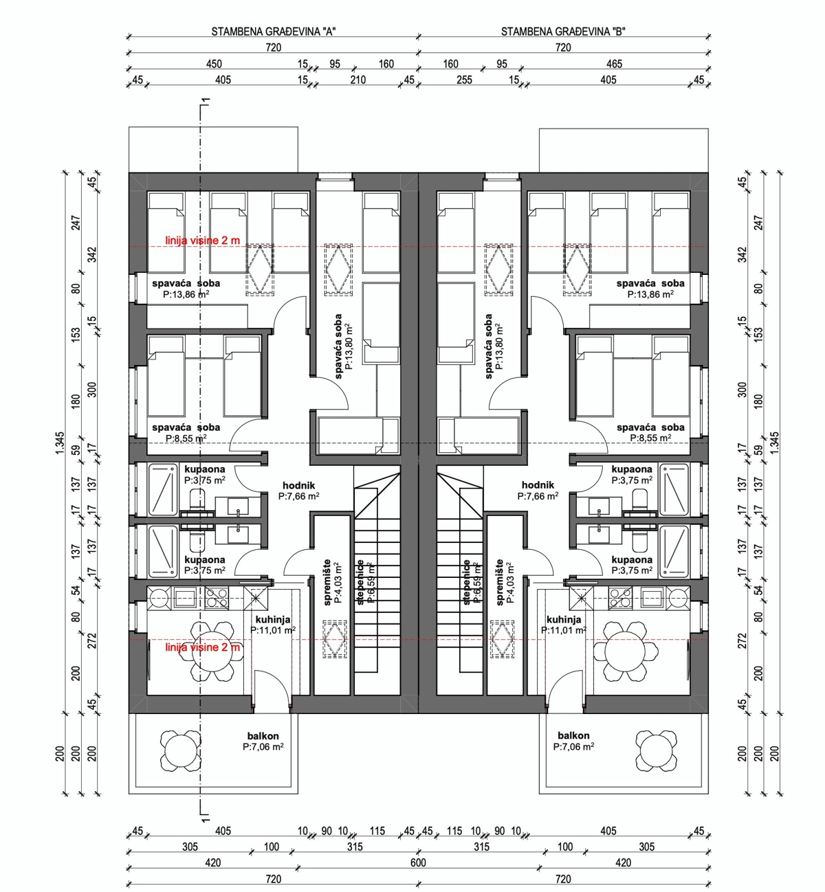 Occasione: Appartamento su due livelli (151 m2) a Resnik, nuova costruzione a 1.900 EUR/m2