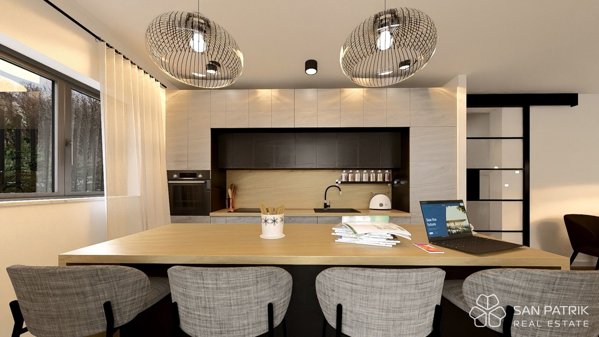 Attico moderno a Vrbnik sull'isola di Krk – vista panoramica sul mare