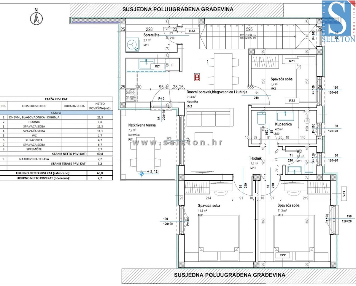 Poreč-Parenzo - dintorni, appartamento in costruzione di 68 m2, 3 camere da letto, 2 posti auto