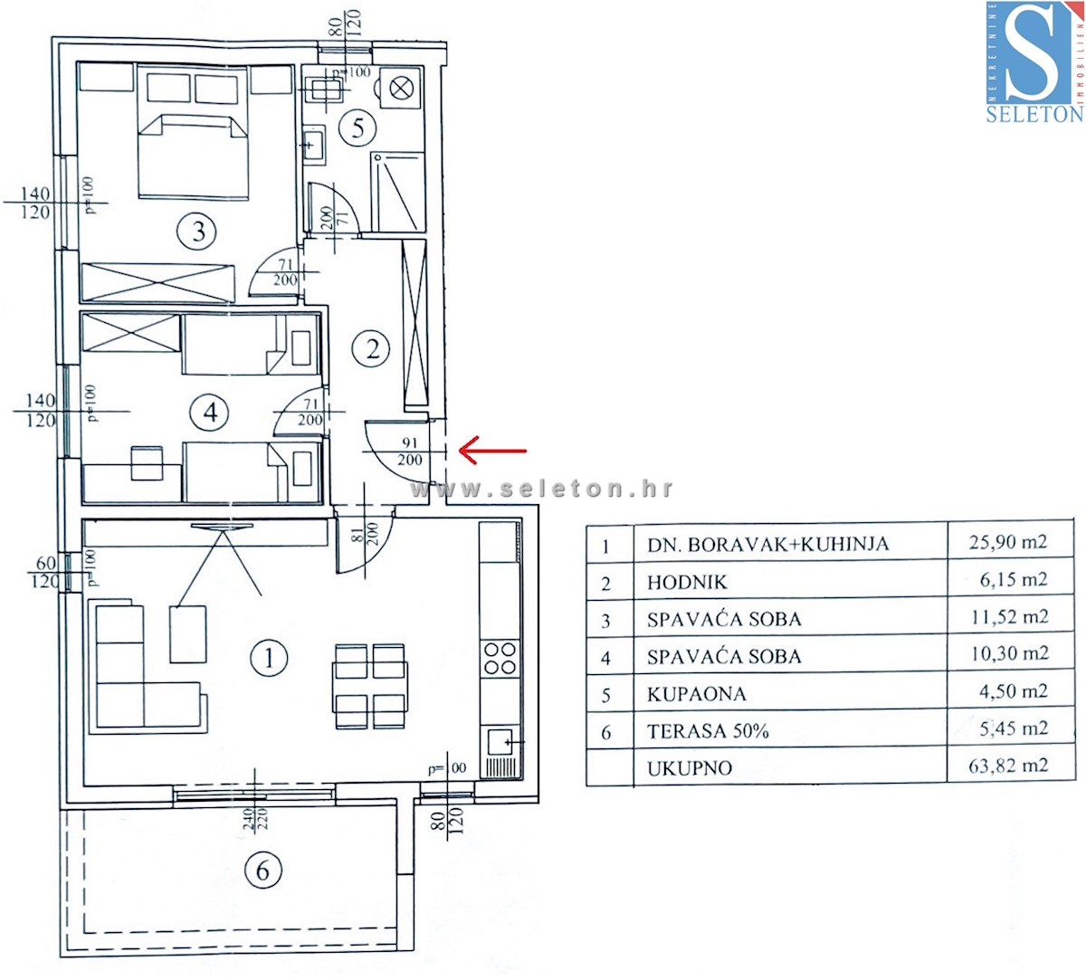 Nuovo appartamento di 68 m2 nelle vicinanze di Poreč-Parenzo, 1° piano