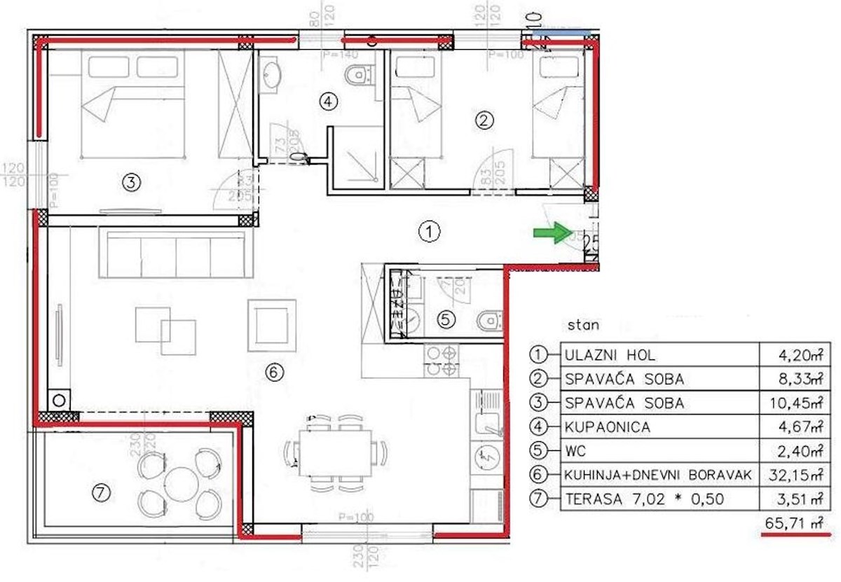 Poreč-Parenzo - appartamento in costruzione di 66 m2, 1° piano, 2 posti auto, ASCENSORE