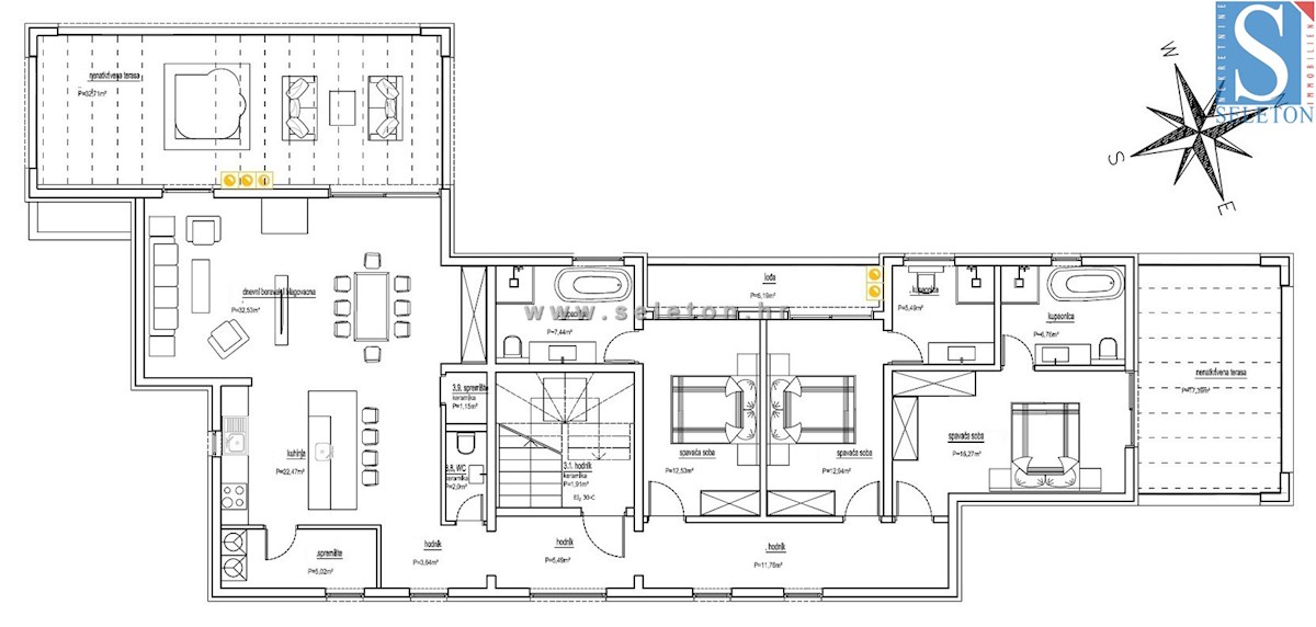 Istria, Poreč-Parenzo, nuovo appartamento di 161 m2, 2° piano, vista mare, a circa 800 m dal mare (in linea d'aria)