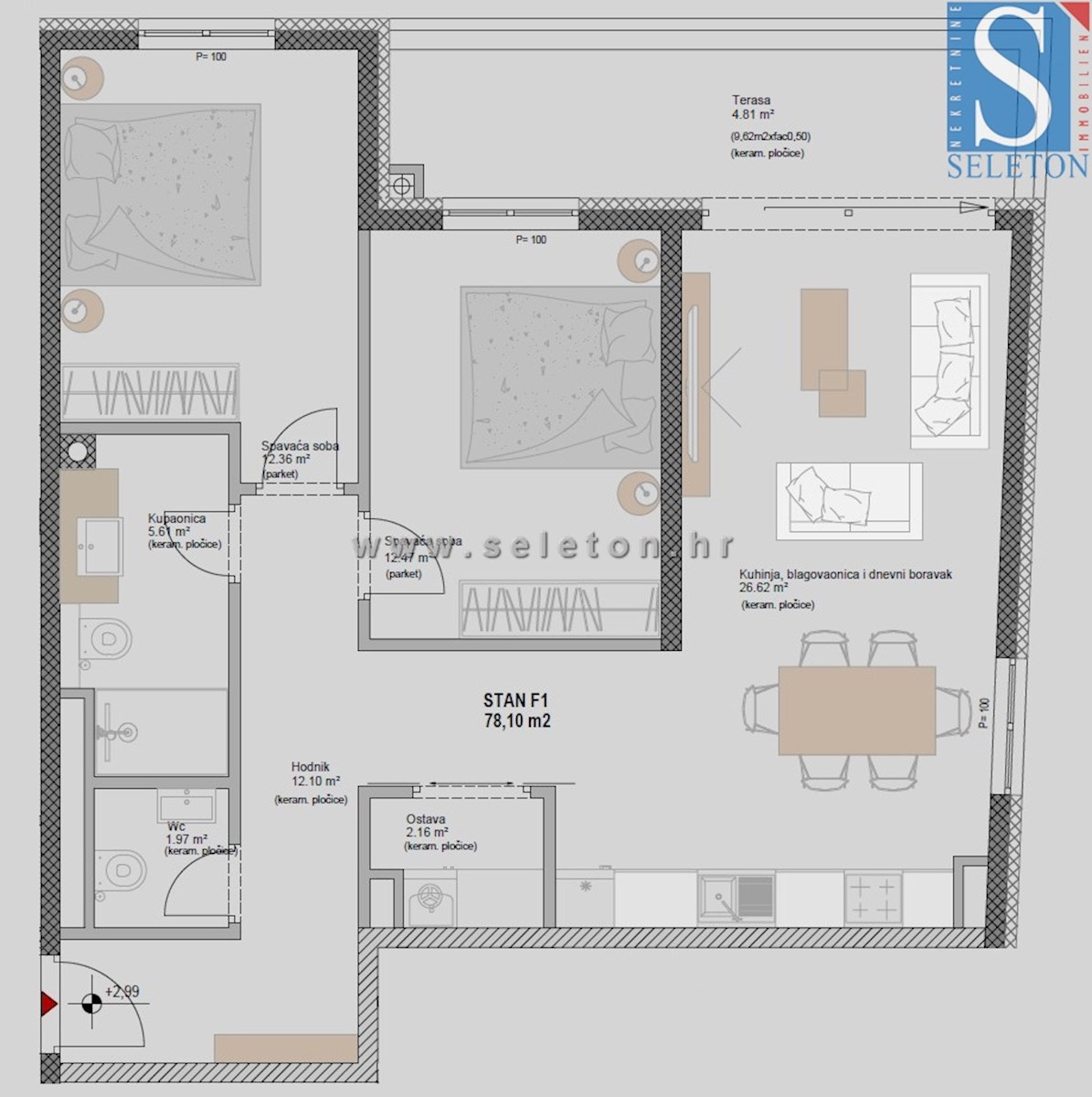 Istria, Poreč-Parenzo, appartamento di 78 m2 in un moderno edificio di nuova costruzione, 1. piano