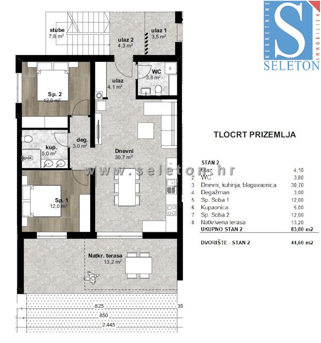 Poreč-Parenzo, nuovo appartamento di 84 m2 + terrazza sul tetto di 56 m2 con vista sul mare