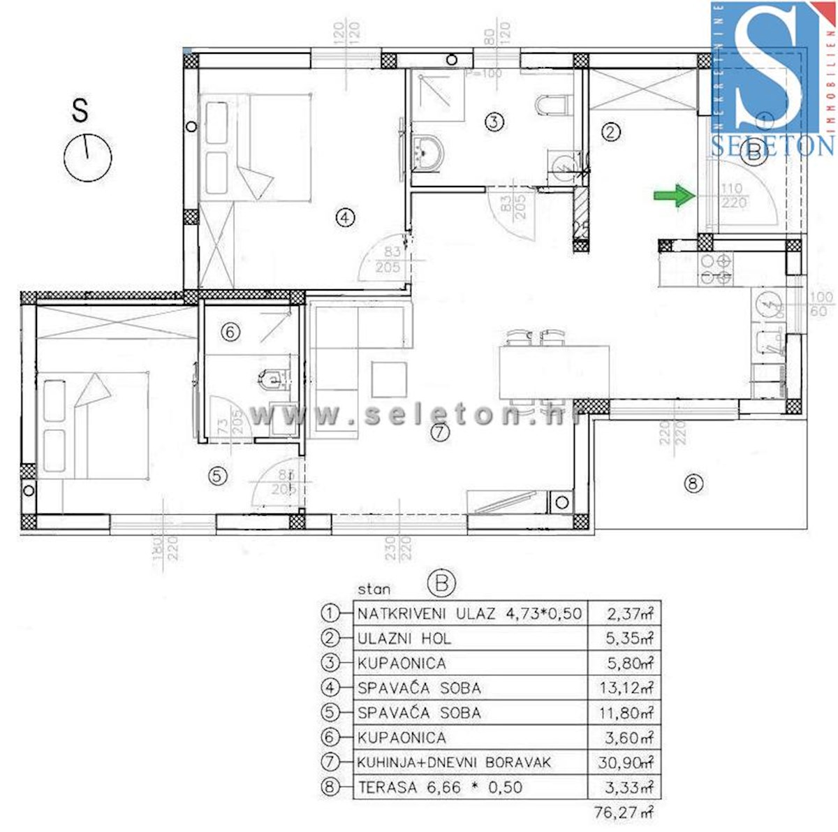 Poreč-Parenzo - appartamento in costruzione di 76 m2 con giardino, due posti auto