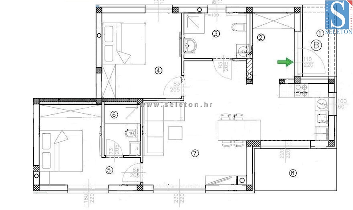 Poreč-Parenzo - appartamento in costruzione di 76 m2 con giardino, due posti auto